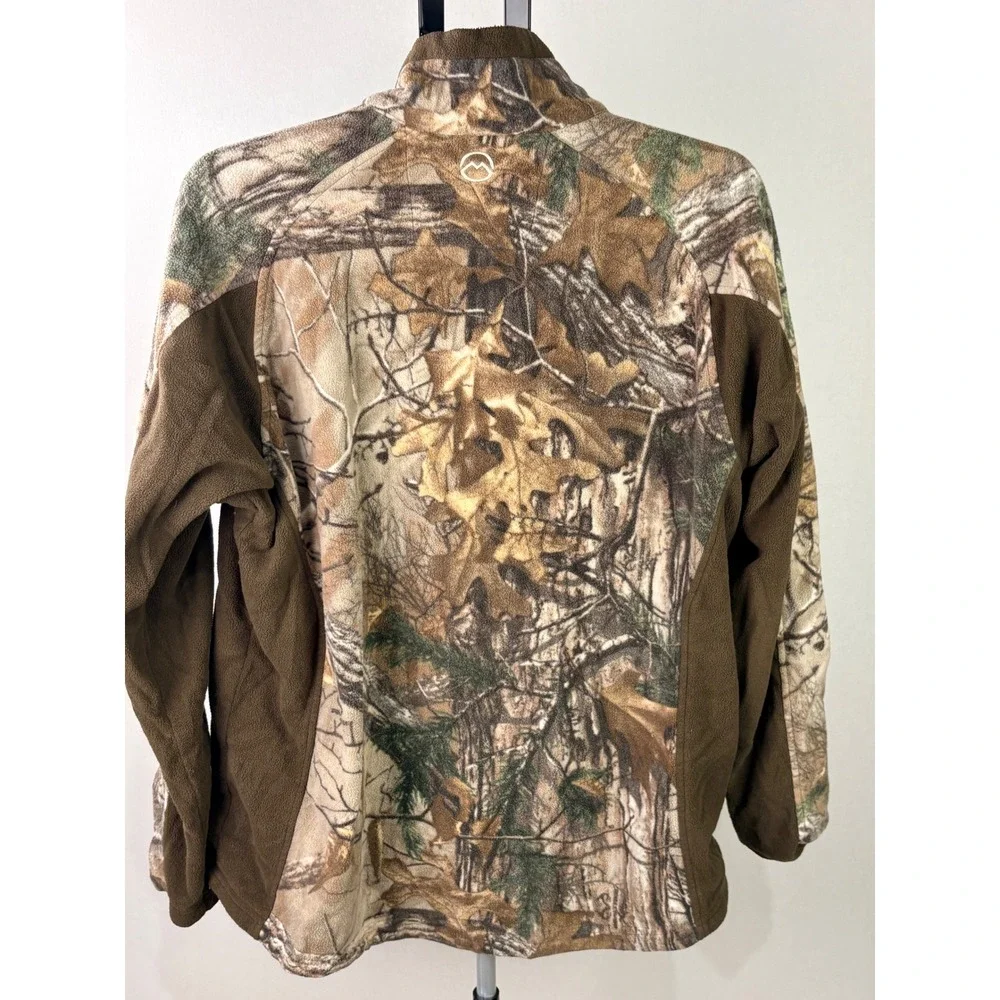 Magellan Outdoors Mens Realtree Xtra Camo Full Zip Fleece Jacket Brown Large‎